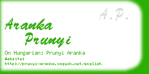 aranka prunyi business card